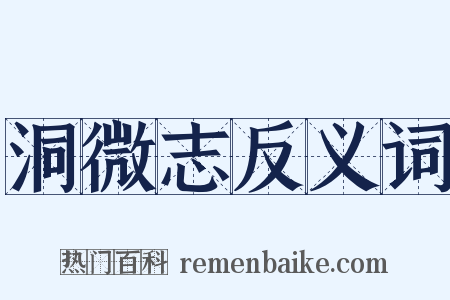 洞微志反义词是什么意思的图片